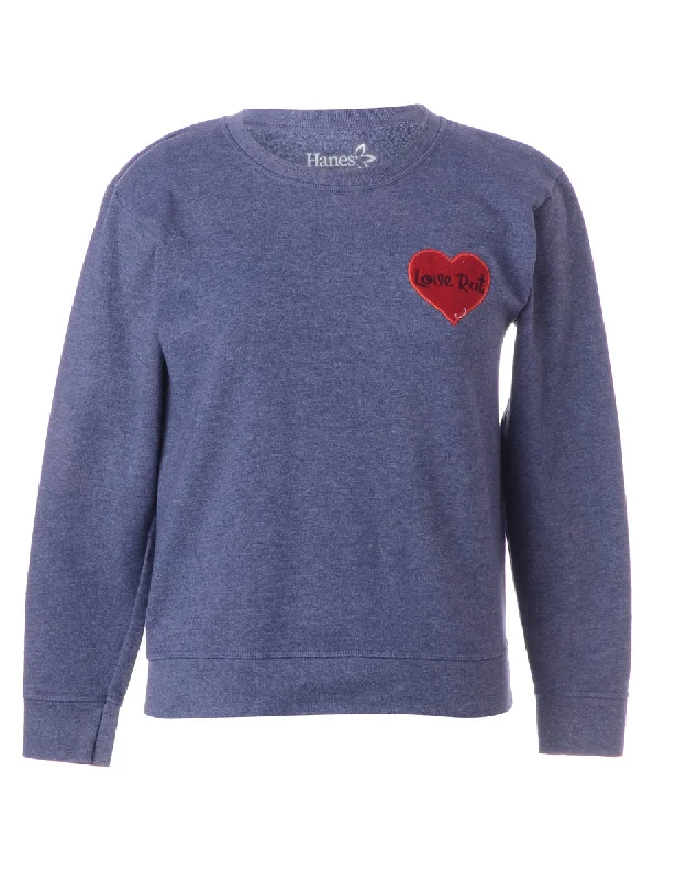 Label Love Rat Embroidered Sweatshirt Hoodie with Print Artistic Unique