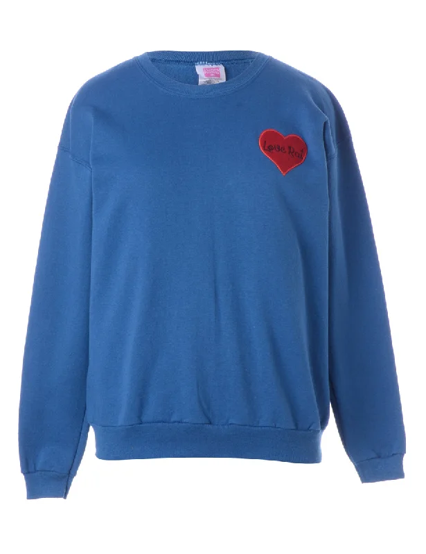 Label Love Rat Embroidered Sweatshirt Hoodie with Ribbed Hem Stretchable Secure