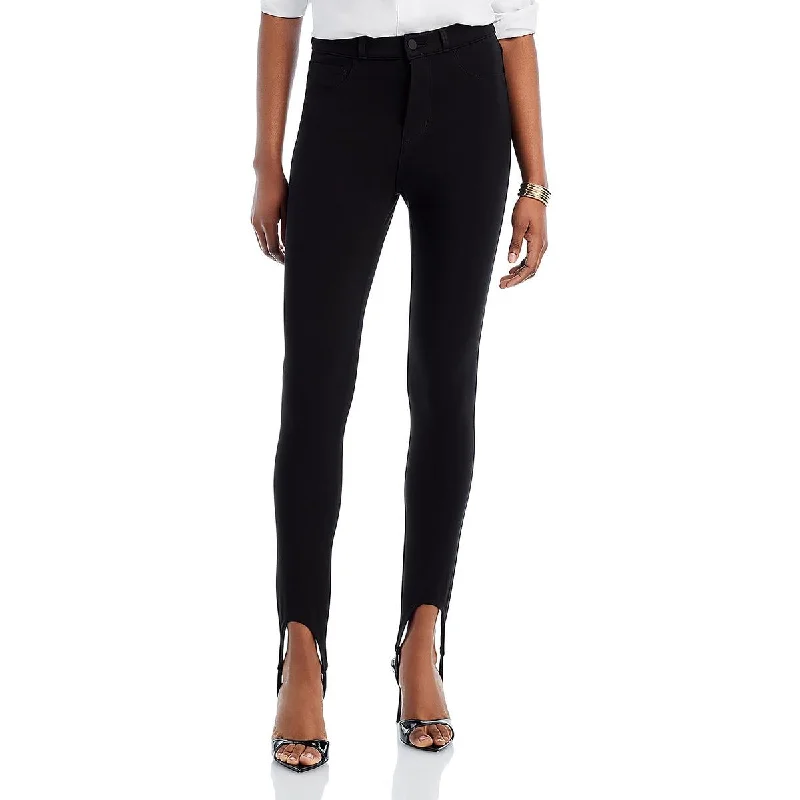 L'Agence Womens Knit Stirrup Skinny Jeans Casual Straight-Leg Jeans
