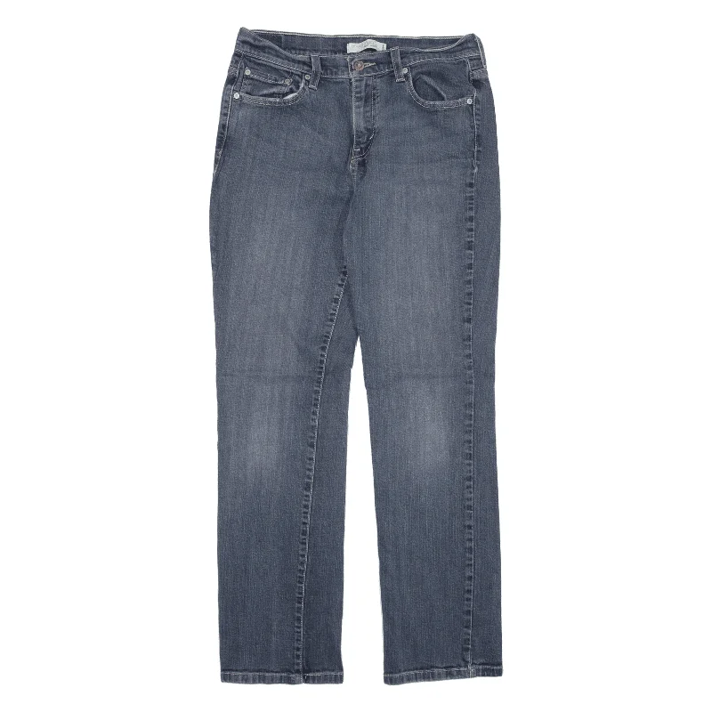 LEVI'S 505 Jeans Blue Denim Regular Straight Womens W29 L30 Cozy Stretch High-Waist Jeans