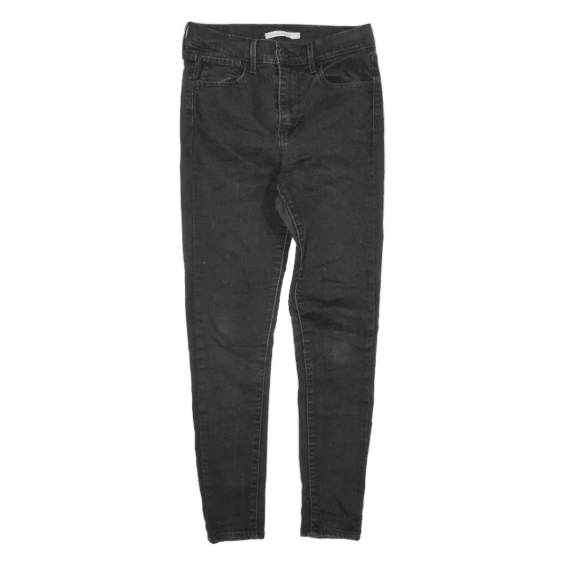 LEVI'S 720 High rise Jeans Black Denim Slim Skinny Womens W27 L28 Elegant Dark-Wash Bootcut Jeans