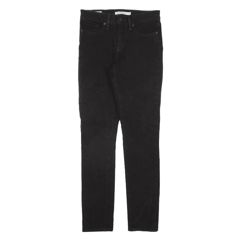 LEVI'S Premium Big E 311 Jeans Black Denim Slim Skinny Womens W25 L27 Comfortable Drawstring Waist Jeans