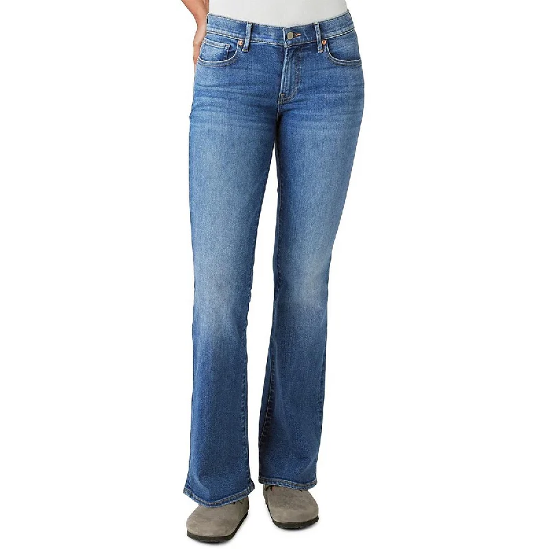 Lucky Brand Womens Sweet Mid-Rise Medium Wash Flare Jeans Comfortable Distressed Straight-Leg Jeans