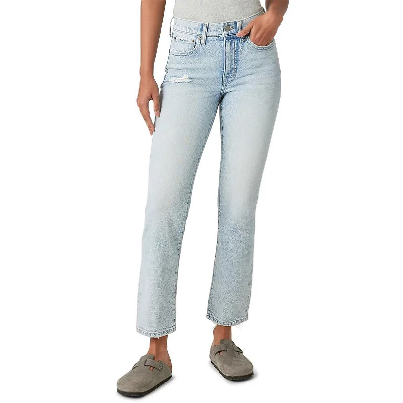 Lucky Brand Womens Zoe High-Rise Distressed Straight Leg Jeans Fashionable Jeggings Style Jeans