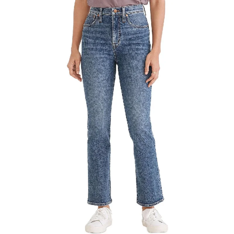 Madewell Womens Cali High Rise Cropped Bootcut Jeans Trendy Colored Denim Jeans