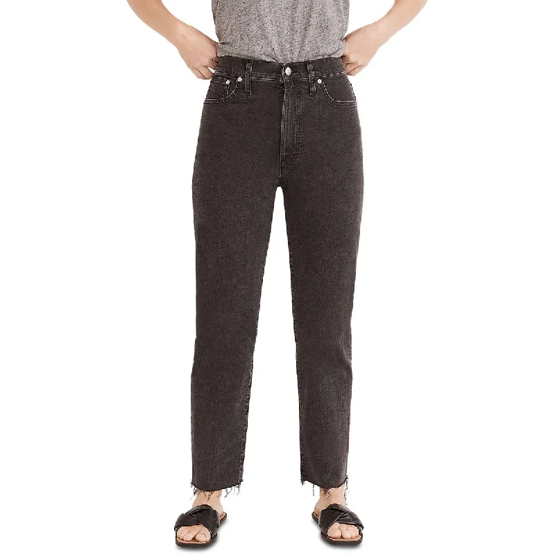Madewell Womens Denim Pockets Straight Leg Jeans Chic Dark-Wash Skinny Jeans