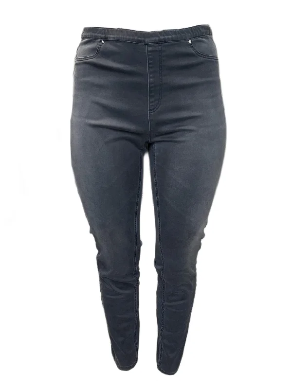Marina Rinaldi Women's Grey Iesolo Slimm Jeans NWT Trendy Wide-Leg High-Waist Denim