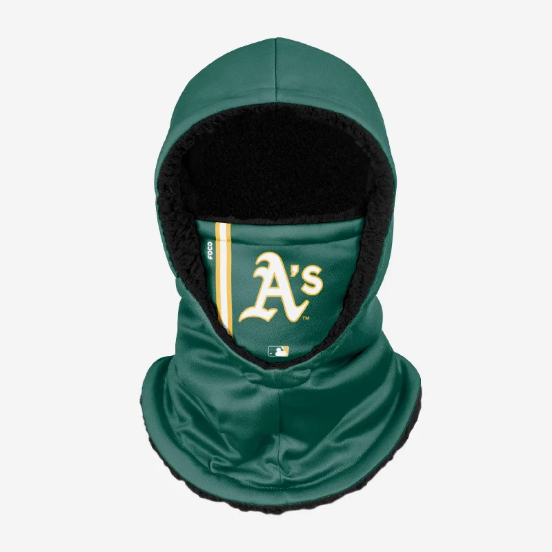 Oakland Athletics On-Field Alernate Green Hooded Gaiter Hoodie with Drawstring Waist Adjustable Fitted