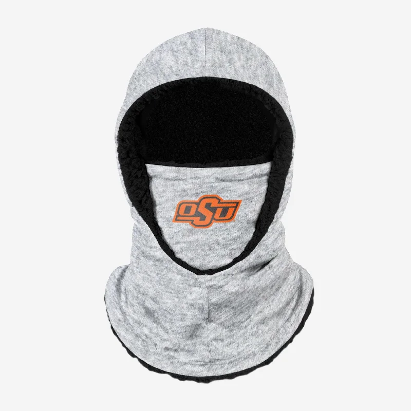 Oklahoma State Cowboys Heather Grey Big Logo Hooded Gaiter Hoodie with Patch Decorative Personalized