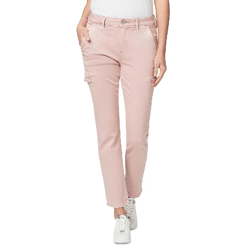 Paige Womens Jolie Denim Stretch Cargo Jeans Trendy Wide-Legged High-Waist Jeans