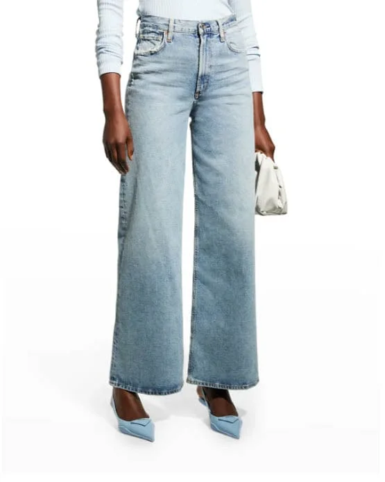 "Paloma Wide Leg" Jeans Comfortable Folded Hem Jeans