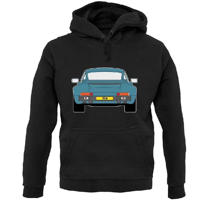911 964 Rear Turquoise Unisex Hoodie Hoodie with Bell Sleeves Flared Feminine