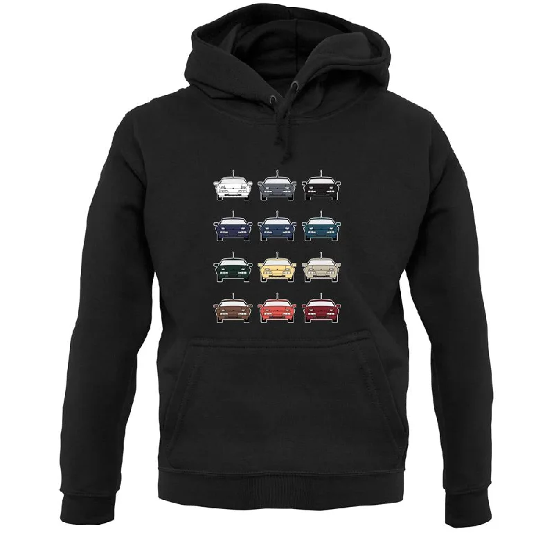 Box 928 T 12 Colour Grid Unisex Hoodie Hoodie with Neon Bright Vibrant
