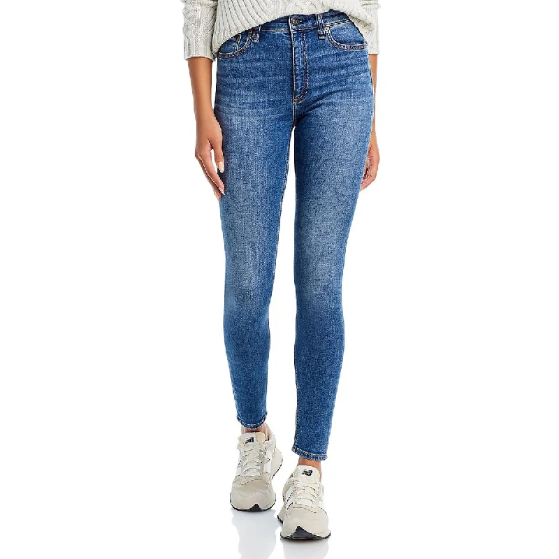 Rag & Bone Womens Nina High Rise Denim Skinny Jeans Elegant Wide-Leg Jeans