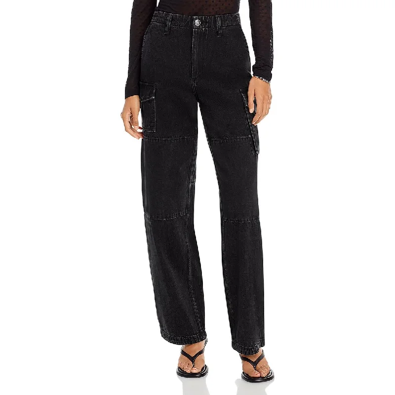 Rag & Bone Womens Nora Featherweight Mid Rise Cargo Jeans Stylish High-Waist Skinny Denim