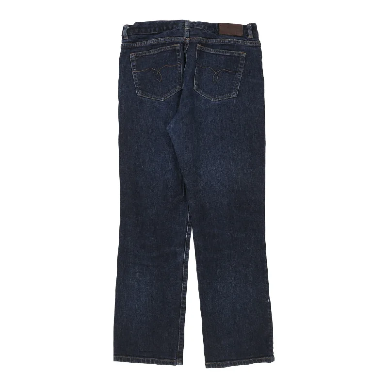 Ralph Lauren Petite Jeans - 32W UK 12 Blue Cotton Trendy Wide-Legged High-Waist Jeans