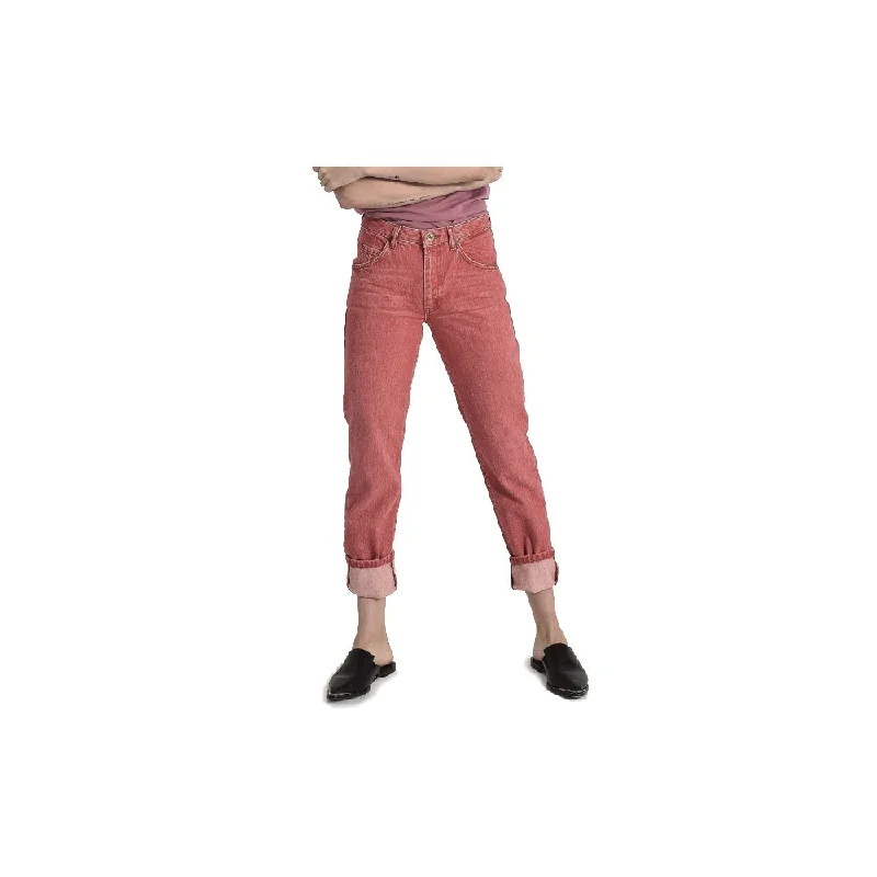 Red Cotton Women Jeans Stylish Slim Fit Denim