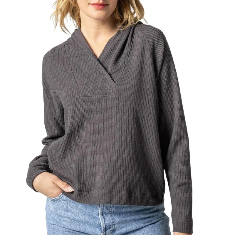 Shawl Collar Hoodie In Earth Hoodie with Color Block Contrast Stylish