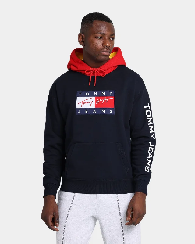 Tommy Jeans Street Archives Badge Logo Hoodie Desert Sky Fashionable Bootcut Jeans