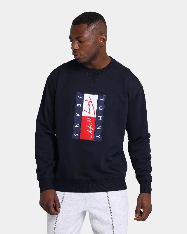 Tommy Jeans Street Archives Logo Crew Desert Sky Chic Rolled Cuff Denim Jeans
