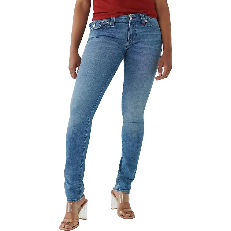 True Religion Womens Stella Low Rise Stretch Skinny Jeans Fashionable Distressed Jeans