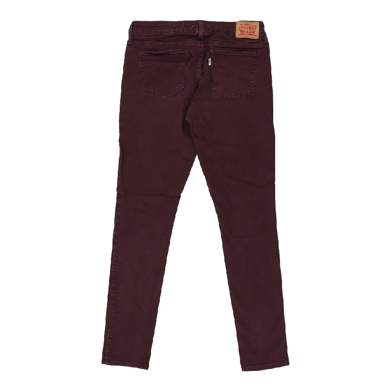 White Tab 711 Levis Skinny Jeans - 28W UK 6 Red Cotton Trendy Flared Leg Jeans