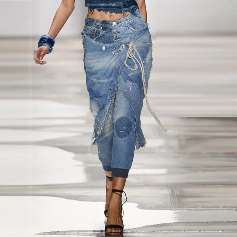 Women's jeans pants fashion high waist mom show pants spring summer Elegant Bootcut Fit Jeans