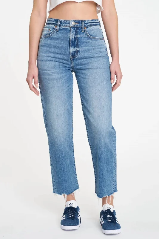 Women's Shut Down Sundaze Utility Crop Jeans In Blue Cozy Tencel Blend Denim Jeans