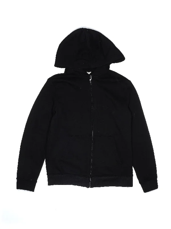 Zip Up Hoodie Hoodie with Hem Raw Edge Edgy Unfinished