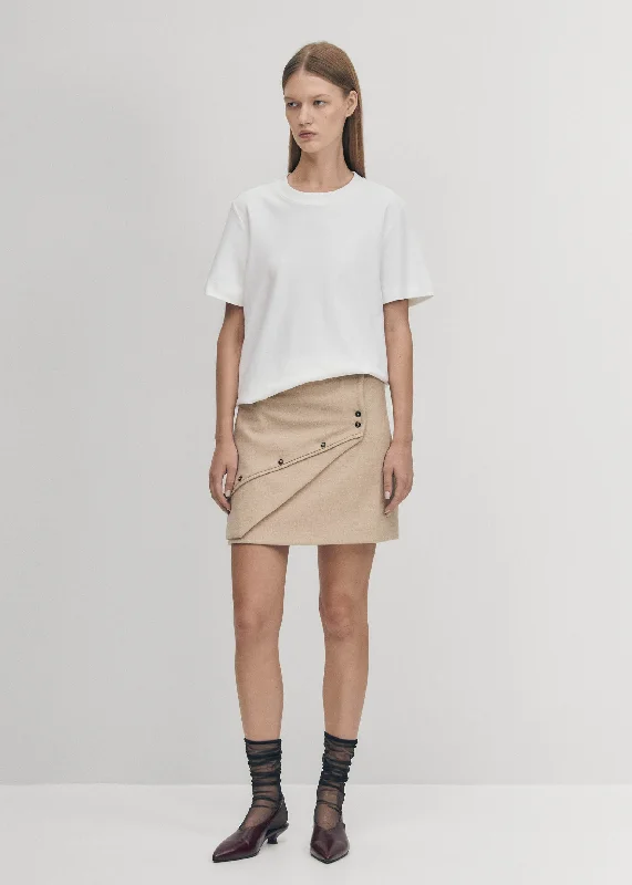 Adela Beige Skirt velvet skirt sumptuous