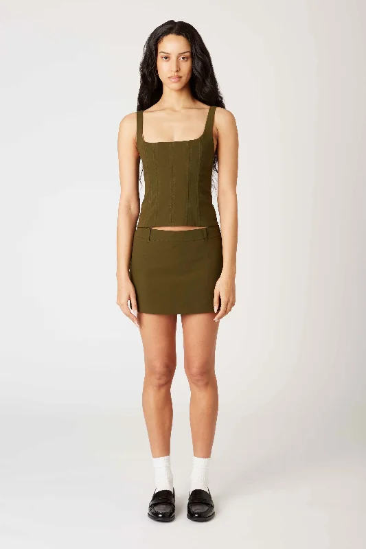Ariel Skort Khaki denim skirt classic