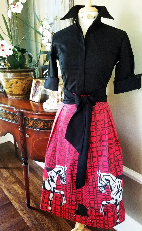 BLACKMORE SKIRT IN SCARLET midi skirt versatile