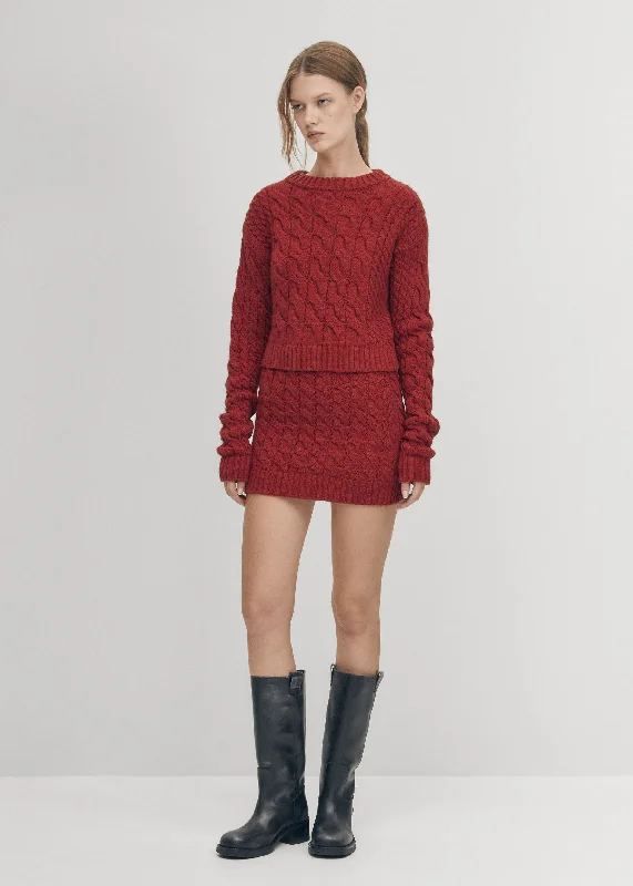 Blake Red Tricot Skirt leather skirt refined