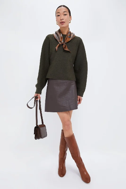 Brown Leather Meg Mini Skirt