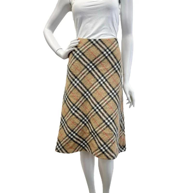 Burberry London Plaid Skirt zip skirt side
