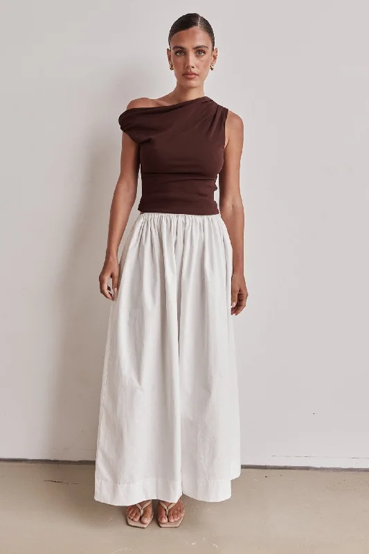 Charly Maxi Skirt (White) lace skirt delicate
