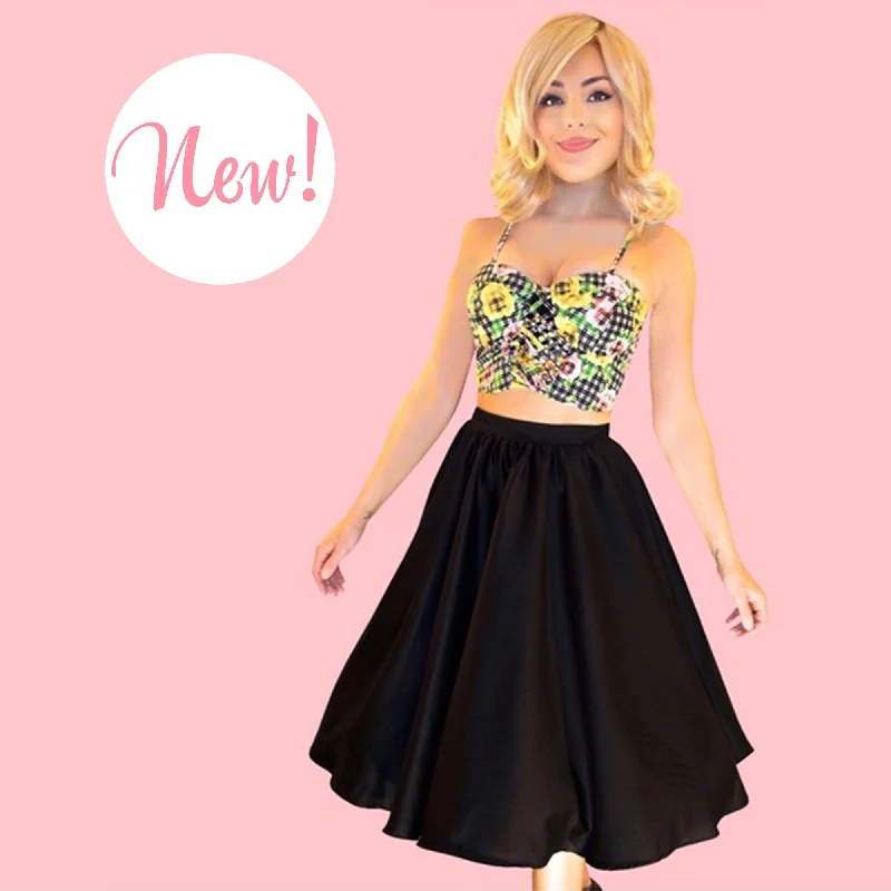 Kinny & Howie Cotton Sateen Swing Circle Skirt tiered skirt playful