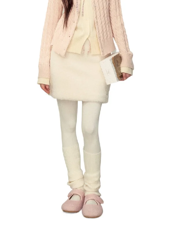 Cozy Wool Blend Mini Skirt asymmetrical skirt cut