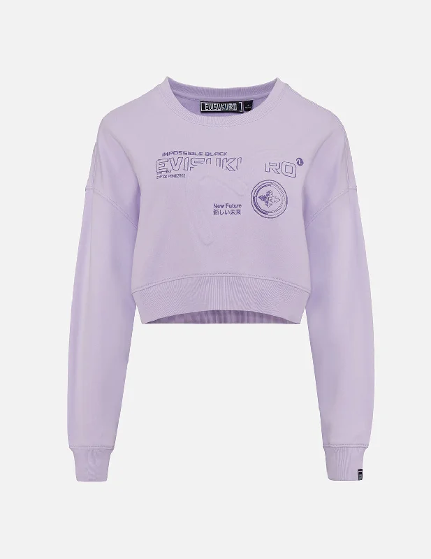 Embossed Seagull Cropped Sweatshirt Hoodie with Cropped Fit Short Trendy
