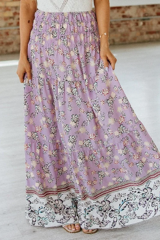 SALE - Gibson Floral Print Maxi Skirt | Size XL cashmere skirt fine