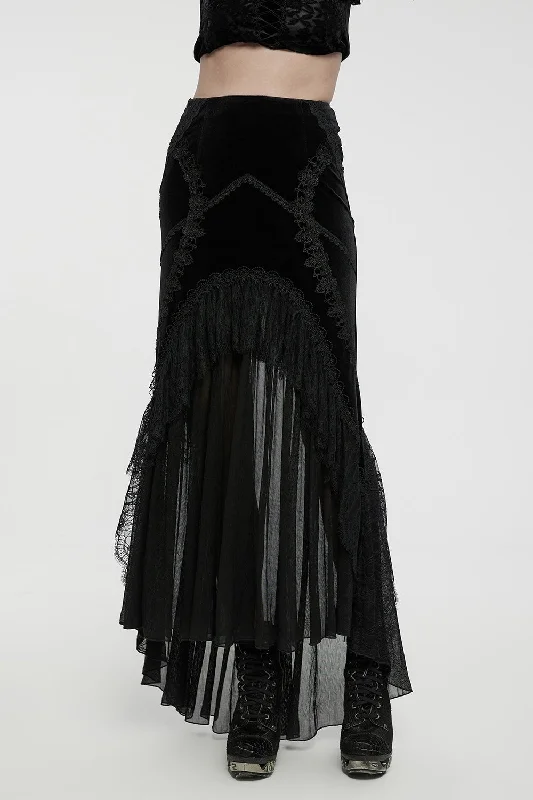 Gothic Geisha Velvet Skirt wool skirt warm