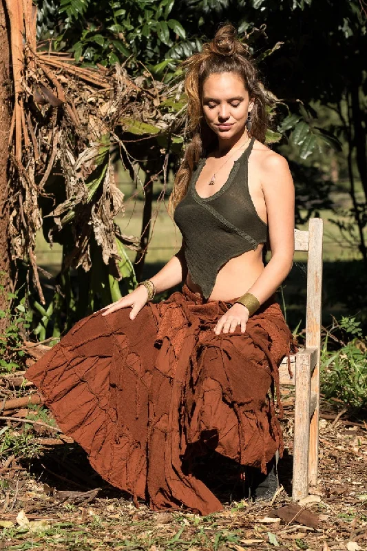 GYPSY QUEEN SKIRT TAN BROWN corduroy skirt cozy
