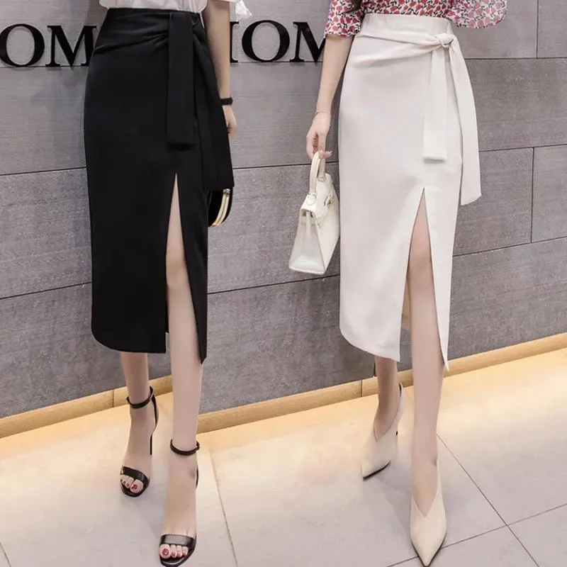 Half-length Skirt Mid-length Hip Skirt Female Summer High-waist Spring Long Skirt One-step Skirt Sexy Slim Hip-length Skirt