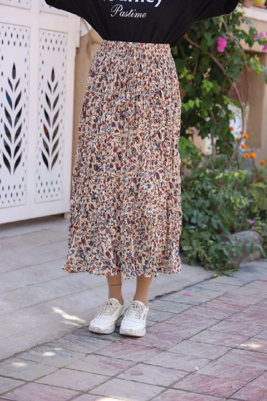 Handblock skirt modal blend skirt