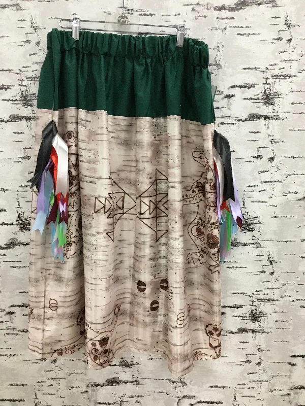 Handmade Satin Burned Birch Forest Green Ribbon Skirt