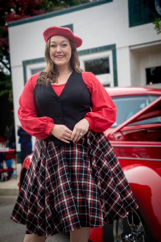 Haute Circle Skirt - Flannel, Black Plaid