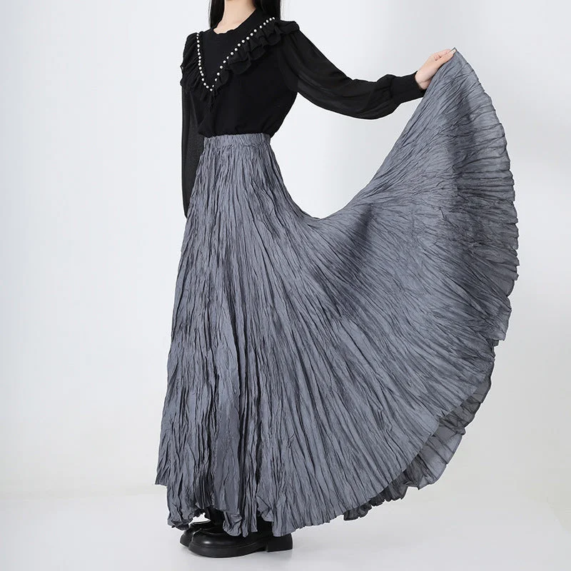 Irregular A-line Pleated Skirt corduroy skirt textured