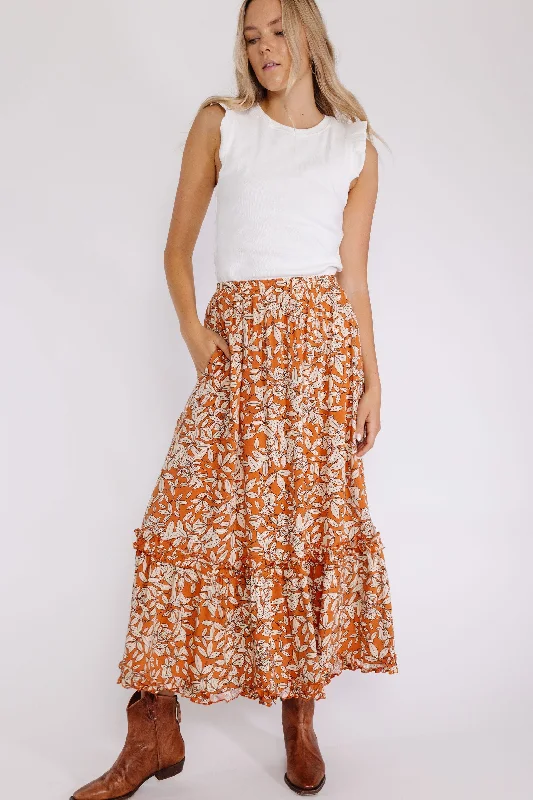 Jacky Skirt in Rust chiffon skirt floaty