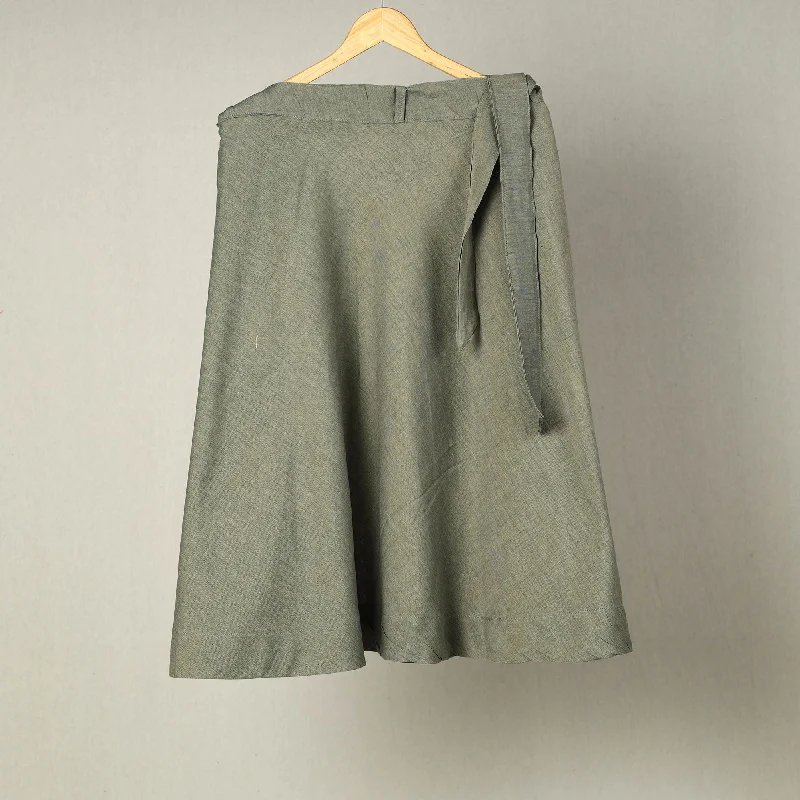 Green - Jhiri Handloom Cotton Wrap Around Plain Skirt 09 velvet skirt plush