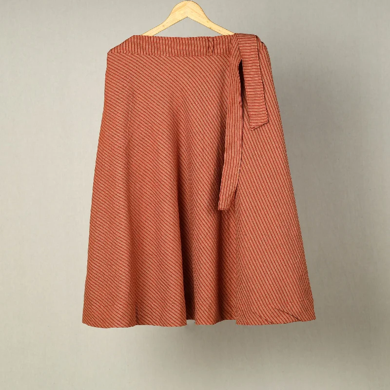 Dark Peach - Jhiri Handloom Cotton Wrap Around Plain Skirt 11 breathable skirt fabric